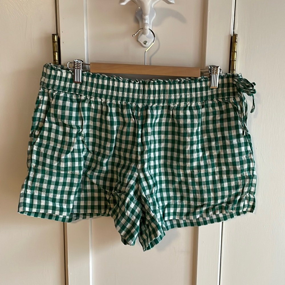 J.Crew Green Gingham Shorts